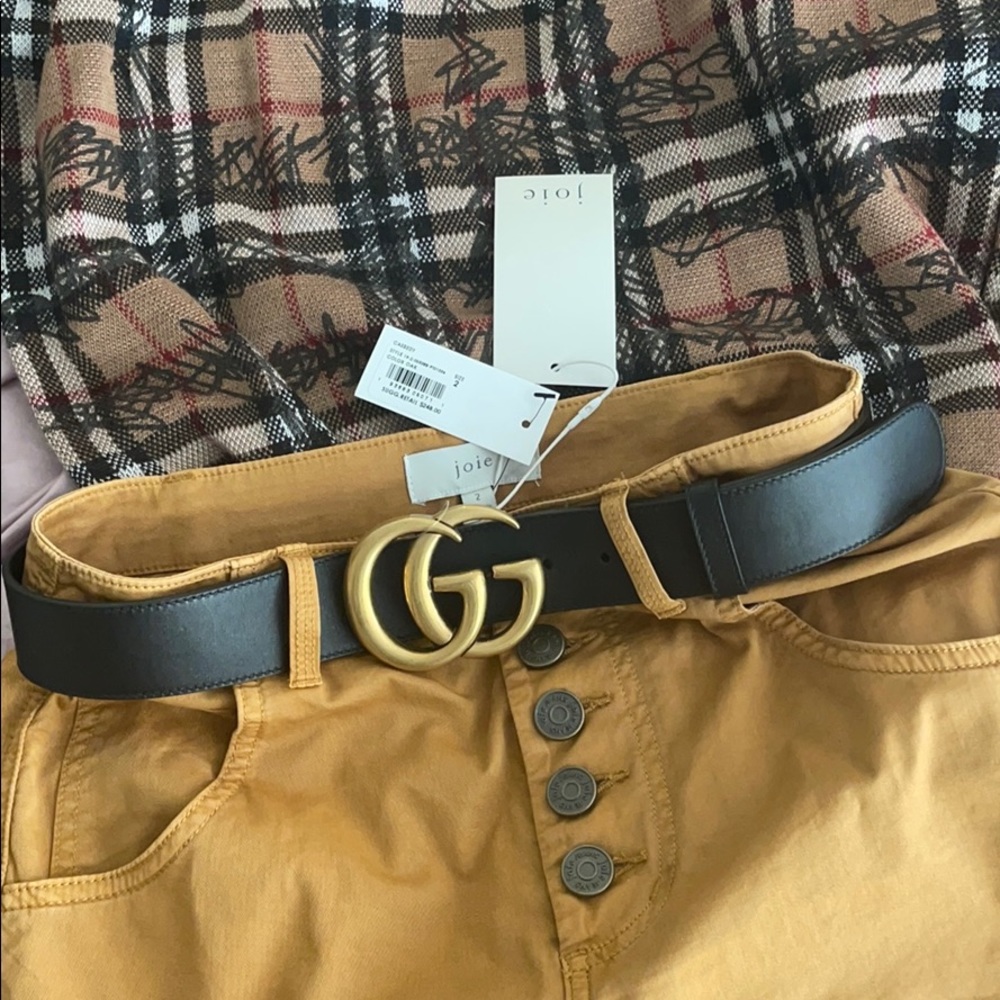 Joie Mustard High Waist Crop Pants - Picture 7 of 9